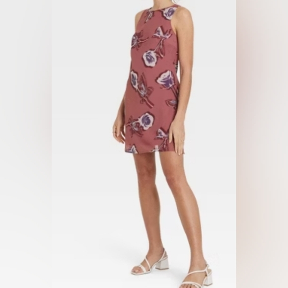 NWT Women's Mini Slip Dress - WildFable Pink Floral - Picture 1 of 2